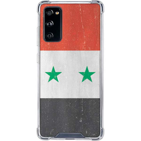 Syria Flag Distressed Galaxy S20 FE Clear Case